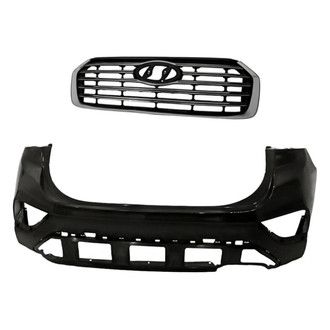 Replacement - 2-Piece (Front Bumper Cover, Grille) (CAPA Certified)