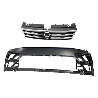Replacement - 2-Piece (Front Bumper Cover, Grille) (Standard Line)