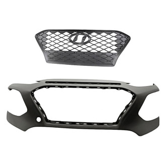 Replacement - 2-Piece (Front Bumper Cover, Grille) (CAPA Certified)