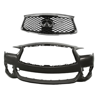 Replacement - 2-Piece (Front Bumper Cover, Grille) (CAPA Certified)