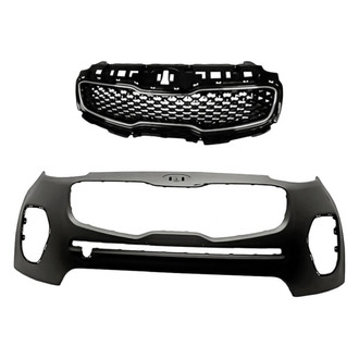 Replacement - 2-Piece (Front Bumper Cover, Grille) (CAPA Certified)