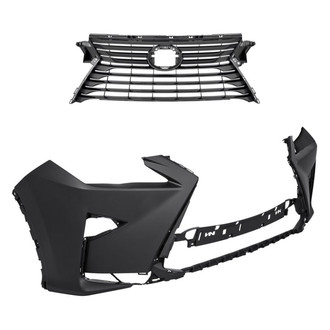 Replacement - 2-Piece (Front Bumper Cover, Grille) (CAPA Certified)