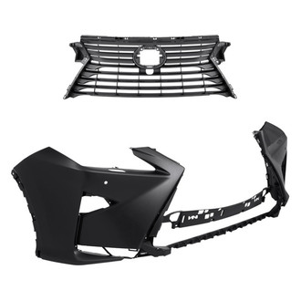 Replacement - 2-Piece (Front Bumper Cover, Grille) (CAPA Certified)