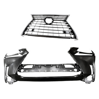 Replacement - 2-Piece (Front Bumper Cover, Grille) (CAPA Certified)