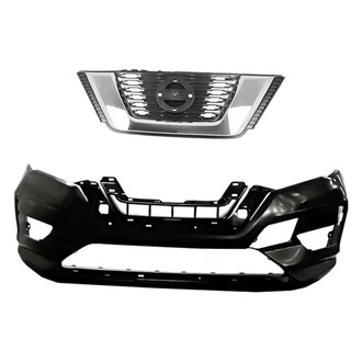 Replacement - 2-Piece (Front Bumper Cover, Grille) (CAPA Certified)