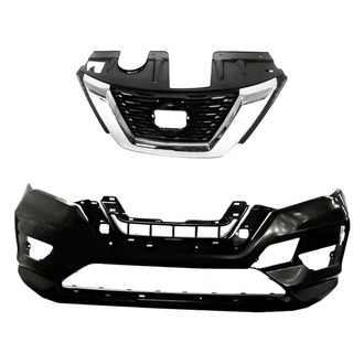 Replacement - 2-Piece (Front Bumper Cover, Grille) (CAPA Certified)