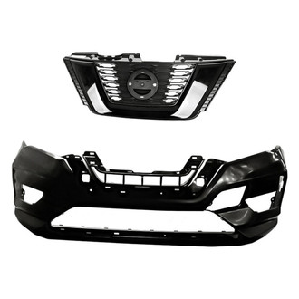 Replacement - 2-Piece (Front Bumper Cover, Grille) (CAPA Certified)