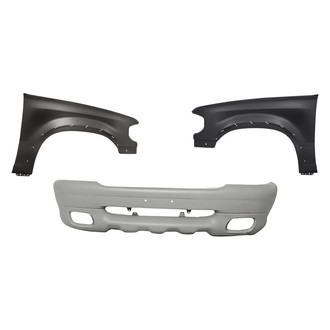 Replacement - 3-Piece (Front Bumper Cover, Driver and Passenger Side Fender) (Standard Line)