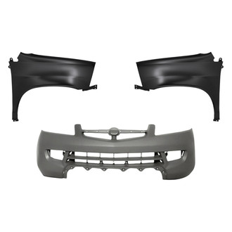 Replacement - 3-Piece (Front Bumper Cover, Driver and Passenger Side Fender) (Standard Line)
