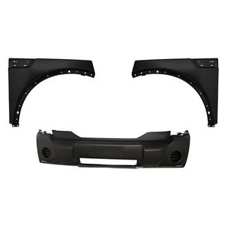 Replacement - 3-Piece (Front Bumper Cover, Driver and Passenger Side Fender) (Standard Line)