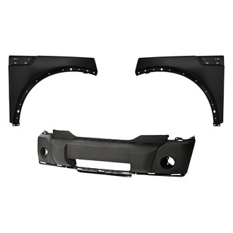 Replacement - 3-Piece (Front Bumper Cover, Driver and Passenger Side Fender) (Standard Line)