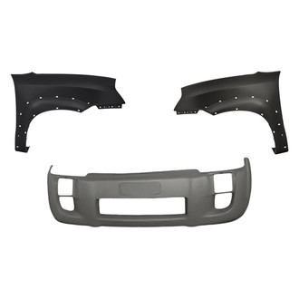 Replacement - 3-Piece (Front Bumper Cover, Driver and Passenger Side Fender) (Standard Line)