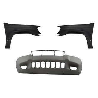 Replacement - 3-Piece (Front Bumper Cover, Driver and Passenger Side Fender) (Standard Line)