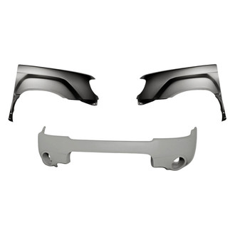 Replacement - 3-Piece (Front Bumper Cover, Driver and Passenger Side Fender) (Standard Line)