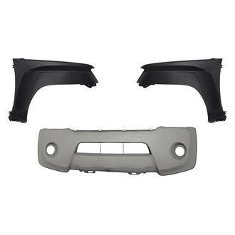 Replacement - 3-Piece (Front Bumper Cover, Driver and Passenger Side Fender) (Standard Line)