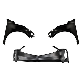 Replacement - 3-Piece (Front Bumper Cover, Driver and Passenger Side Fender) (Standard Line)