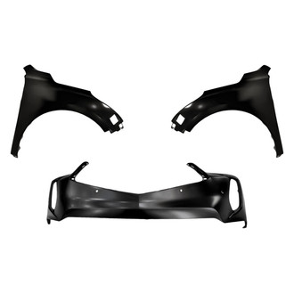 Replacement - 3-Piece (Front Bumper Cover, Driver and Passenger Side Fender) (Standard Line)