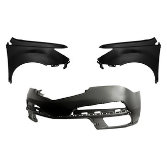 Replacement - 3-Piece (Front Bumper Cover, Driver and Passenger Side Fender) (Standard Line)