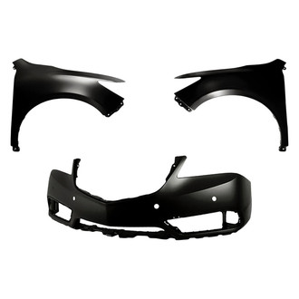 Replacement - 3-Piece (Front Bumper Cover, Driver and Passenger Side Fender) (Standard Line)