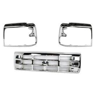 Replacement - 3-Piece (Grille, Driver and Passenger Side Headlight Bezel) (Standard Line)