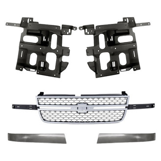 Replacement - 5-Piece (Grille, Inner and Outer Grille Molding, Driver and Passenger Side Headlight Support) (Standard Line)