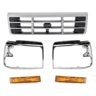 Replacement - 5-Piece (Grille, Front Driver and Passenger Side Turn Signal/Parking Light, Driver and Passenger Side Headlight Bezel) (Standard Line)