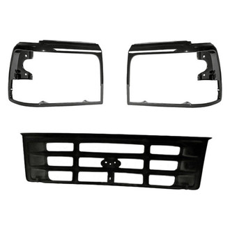 Replacement - 3-Piece (Grille, Driver and Passenger Side Headlight Bezel) (Standard Line)