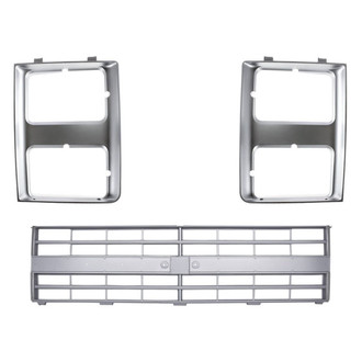 Replacement BNDL-245020 - 3-Piece (Grille, Driver and Passenger Side Headlight Bezel) (Standard Line)