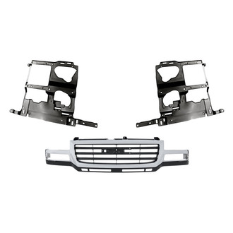 Replacement BNDL-245026 - 3-Piece (Grille, Driver and Passenger Side Headlight Support) (Standard Line)