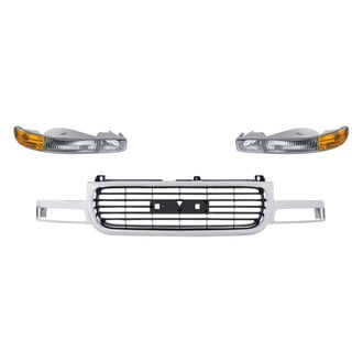 Replacement - 3-Piece (Grille, Front Driver and Passenger Side Turn Signal/Parking Light) (Standard Line)