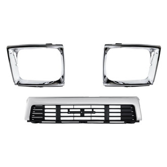 Replacement - 3-Piece (Grille, Driver and Passenger Side Headlight Bezel) (Standard Line)