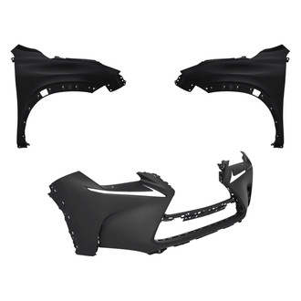 Replacement - 3-Piece (Front Bumper Cover, Driver and Passenger Side Fender) (Standard Line)