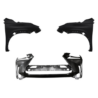 Replacement - 3-Piece (Front Bumper Cover, Driver and Passenger Side Fender) (Standard Line)