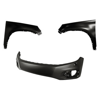 Replacement - 3-Piece (Front Bumper Cover, Driver and Passenger Side Fender)