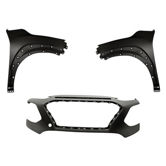 Replacement - 3-Piece (Front Bumper Cover, Driver and Passenger Side Fender) (Standard Line)