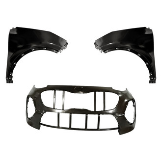 Replacement - 3-Piece (Front Bumper Cover, Driver and Passenger Side Fender) (Standard Line)