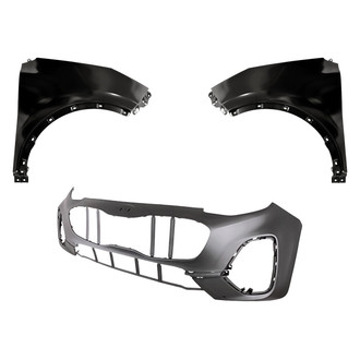 Replacement - 3-Piece (Front Bumper Cover, Driver and Passenger Side Fender) (Standard Line)
