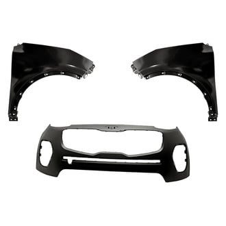 Replacement - 3-Piece (Front Bumper Cover, Driver and Passenger Side Fender) (Standard Line)