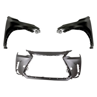 Replacement - 3-Piece (Front Bumper Cover, Driver and Passenger Side Fender) (Standard Line)
