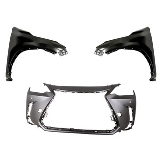 Replacement - 3-Piece (Front Bumper Cover, Driver and Passenger Side Fender) (Standard Line)