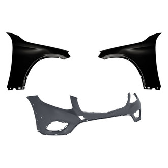Replacement - 3-Piece (Front Bumper Cover, Driver and Passenger Side Fender) (Standard Line)
