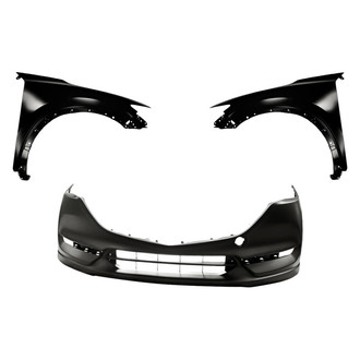 Replacement - 3-Piece (Front Bumper Cover, Driver and Passenger Side Fender) (Standard Line)