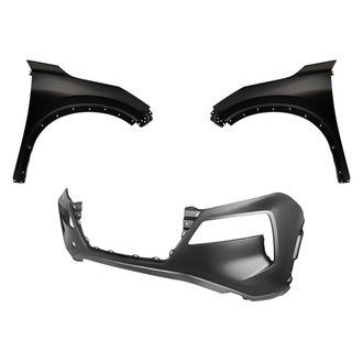 Replacement - 3-Piece (Front Bumper Cover, Driver and Passenger Side Fender)