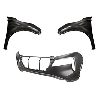 Replacement - 3-Piece (Front Bumper Cover, Driver and Passenger Side Fender) (Standard Line)