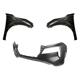 Replacement - 3-Piece (Front Bumper Cover, Driver and Passenger Side Fender) (Standard Line)