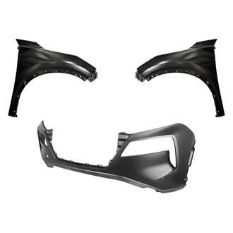 Replacement - 3-Piece (Front Bumper Cover, Driver and Passenger Side Fender) (Standard Line)