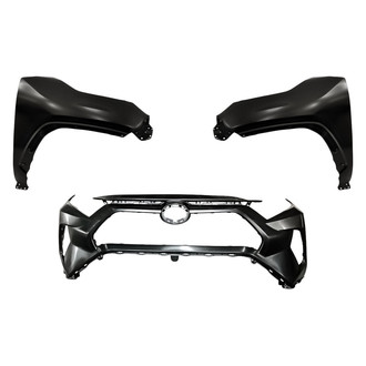 Replacement - 3-Piece (Front Bumper Cover, Driver and Passenger Side Fender) (Standard Line)