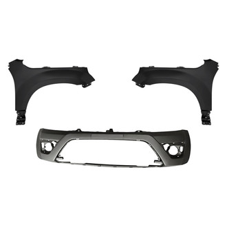 Replacement - 3-Piece (Front Bumper Cover, Driver and Passenger Side Fender) (Standard Line)