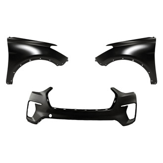 Replacement - 3-Piece (Front Bumper Cover, Driver and Passenger Side Fender) (Standard Line)