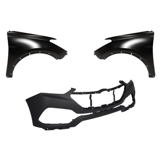 Replacement - 3-Piece (Front Bumper Cover, Driver and Passenger Side Fender) (Standard Line)